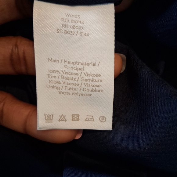 Boden Eva Navy Blue and White Maxi Print Dress Size 16R - Picture 11 of 15